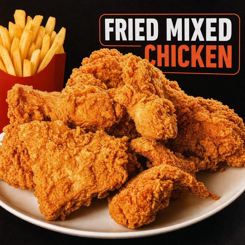 15pcs Mix Chicken Combo W/large Fries,Large Bottle Soda.