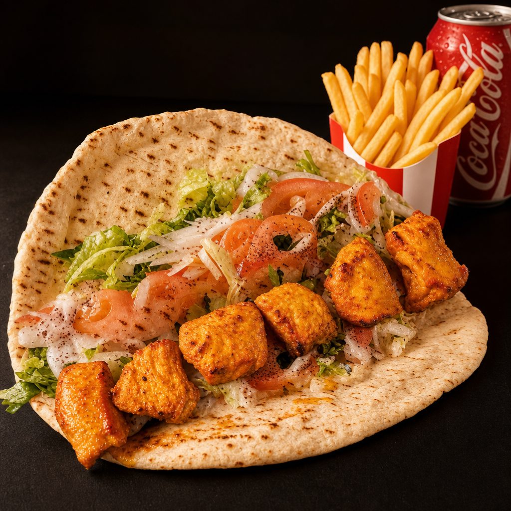 #48 Chicken Tikka Roll W/ Fries And Can Soda\Before. #37.