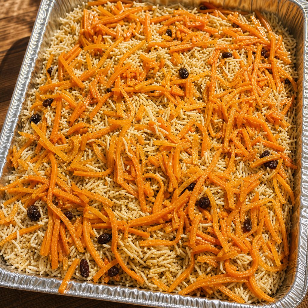 Rice Large Tray Of Afghani Rice W/carrots And Raisins.