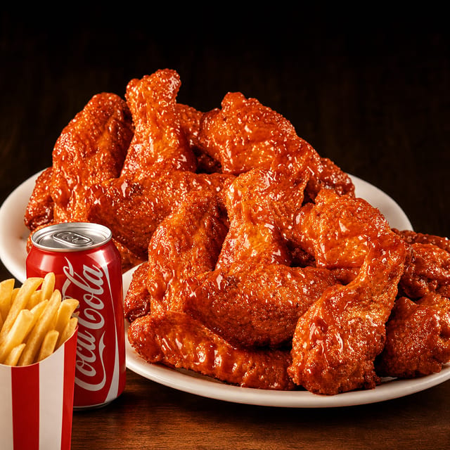 42 Pieces Buffalo Wings Combo w/ Large Fries & Large Soda.