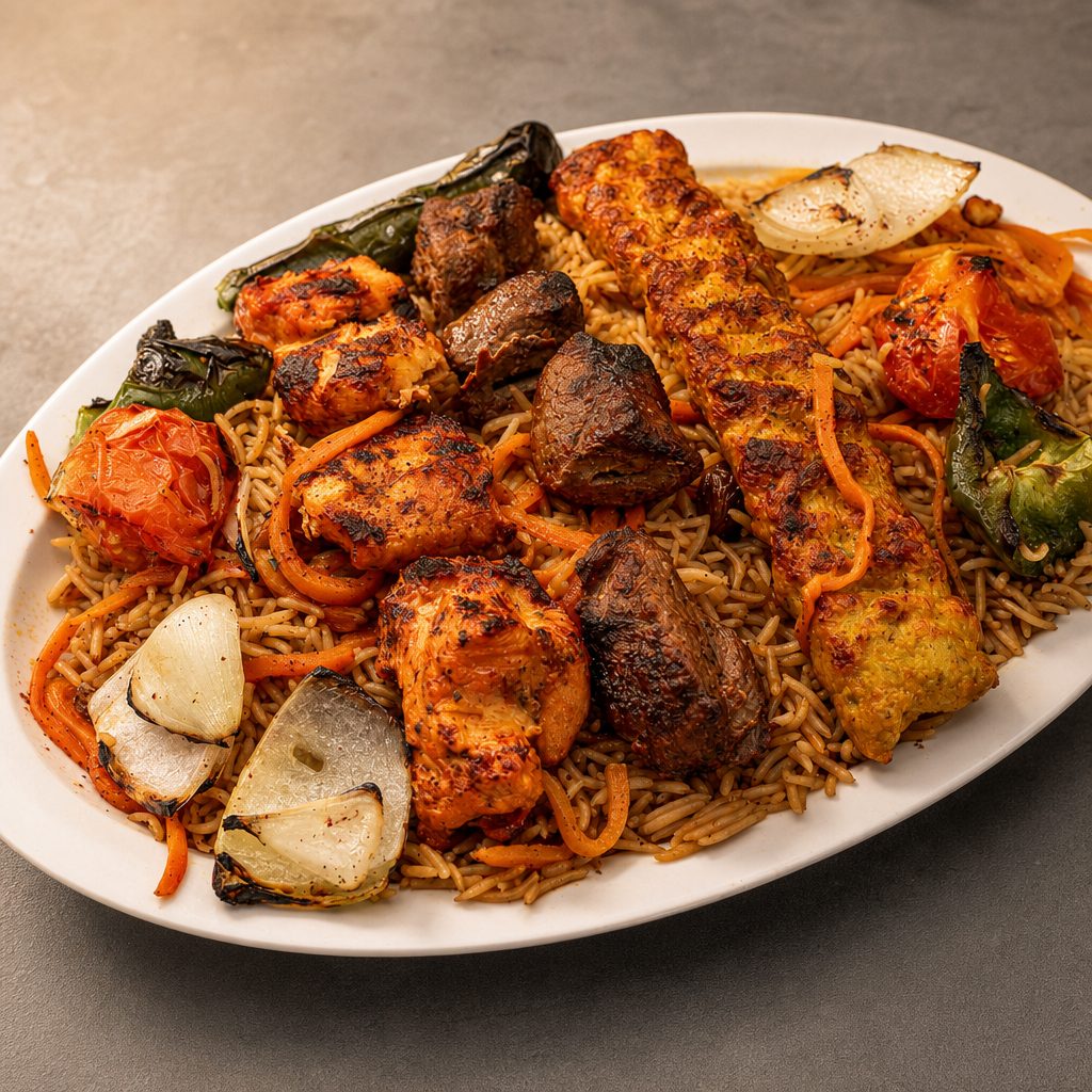 #11 Lamb Tikka, Chicken Kofta & Chicken Tikka.