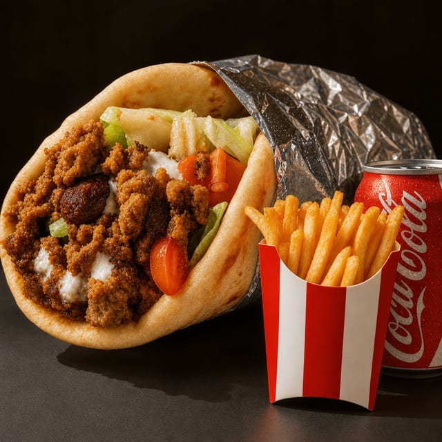 #46 Mixed Gyro Combo comes W/fries 1 can soda\Before. #48.