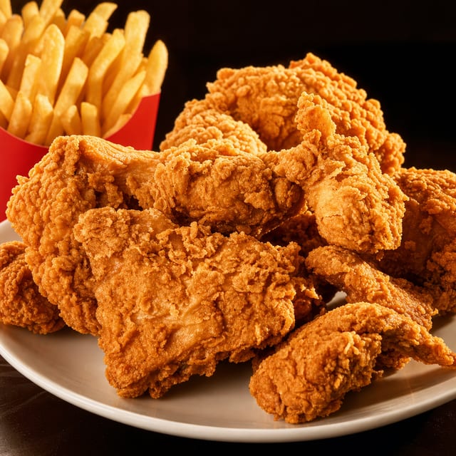 10pcs Mixed Chicken Combo W/fries, can Soda.
