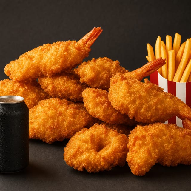 #24 6PCS Jumbo Shrimp Combo W/fries & can soda\Before. #60.