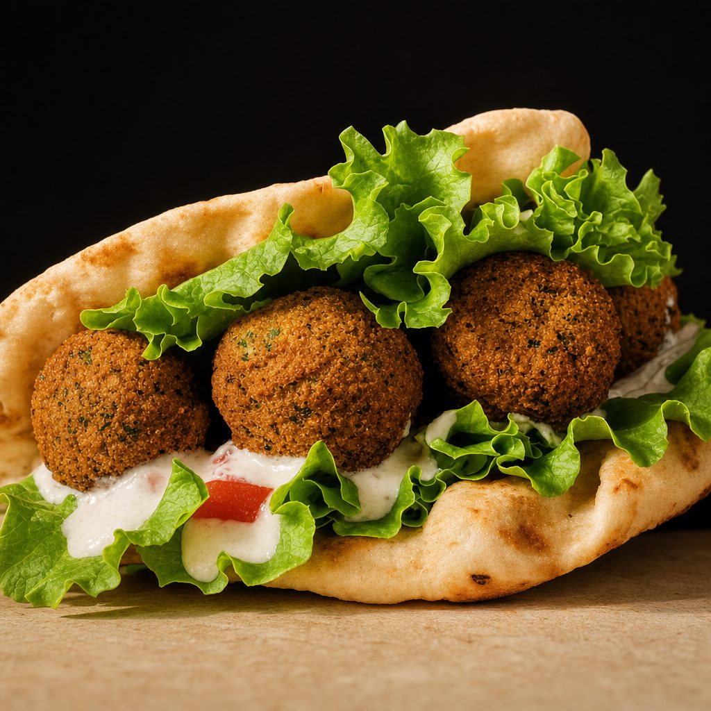 #30 Falafel Wrap Sandwich Combo W/fries cand soda.