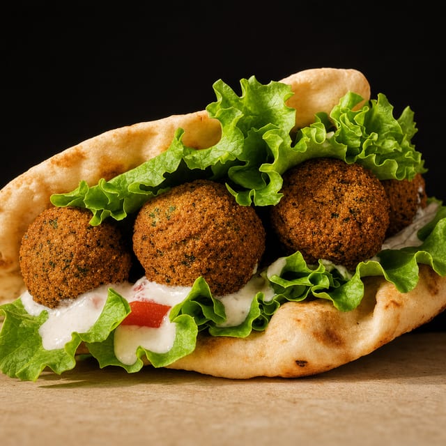 #30 Falafel Wrap Sandwich Combo W/fries cand soda.