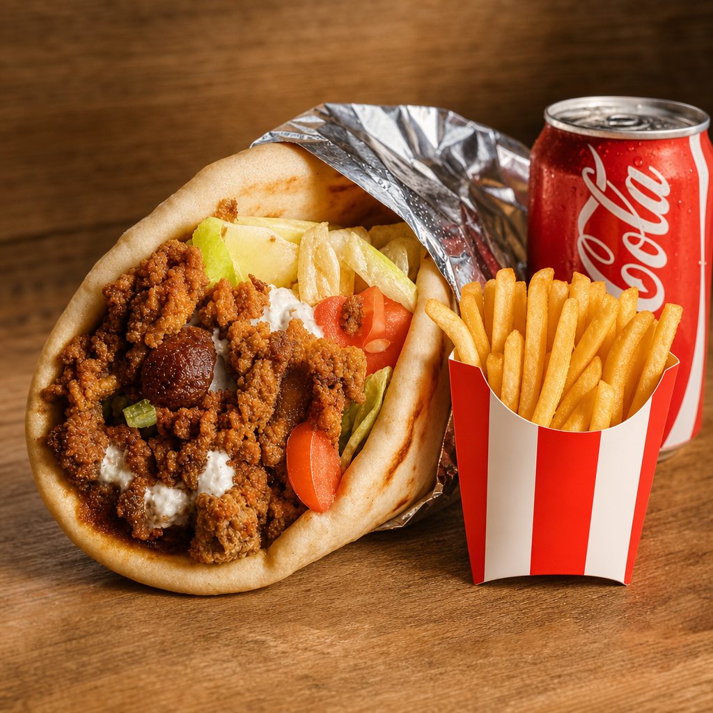#45 Lamb Gyro Combo comes W/fries 1 can soda\Before. #47.