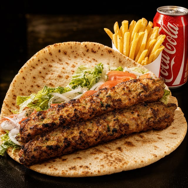 #52 Mixed Kofta Beef + Chicken Roll W/ Fries And Can Soda\Before. #41.