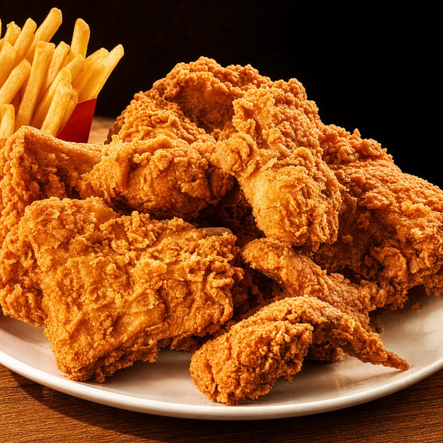 21pcs Mix Chicken Combo W/large Fries, large Bottle Soda.