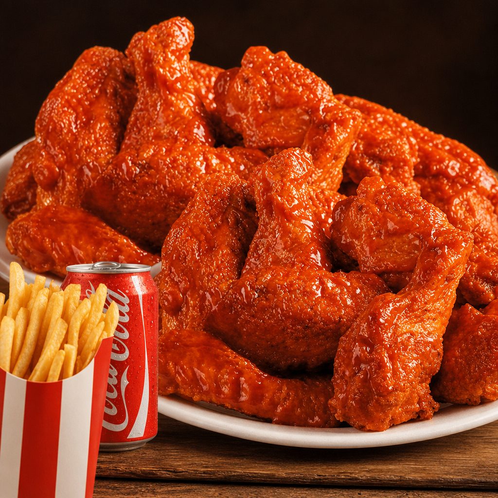 21PCS Special Buffalo Wings Any Flavor Combo w/ Large Fries & Soda.