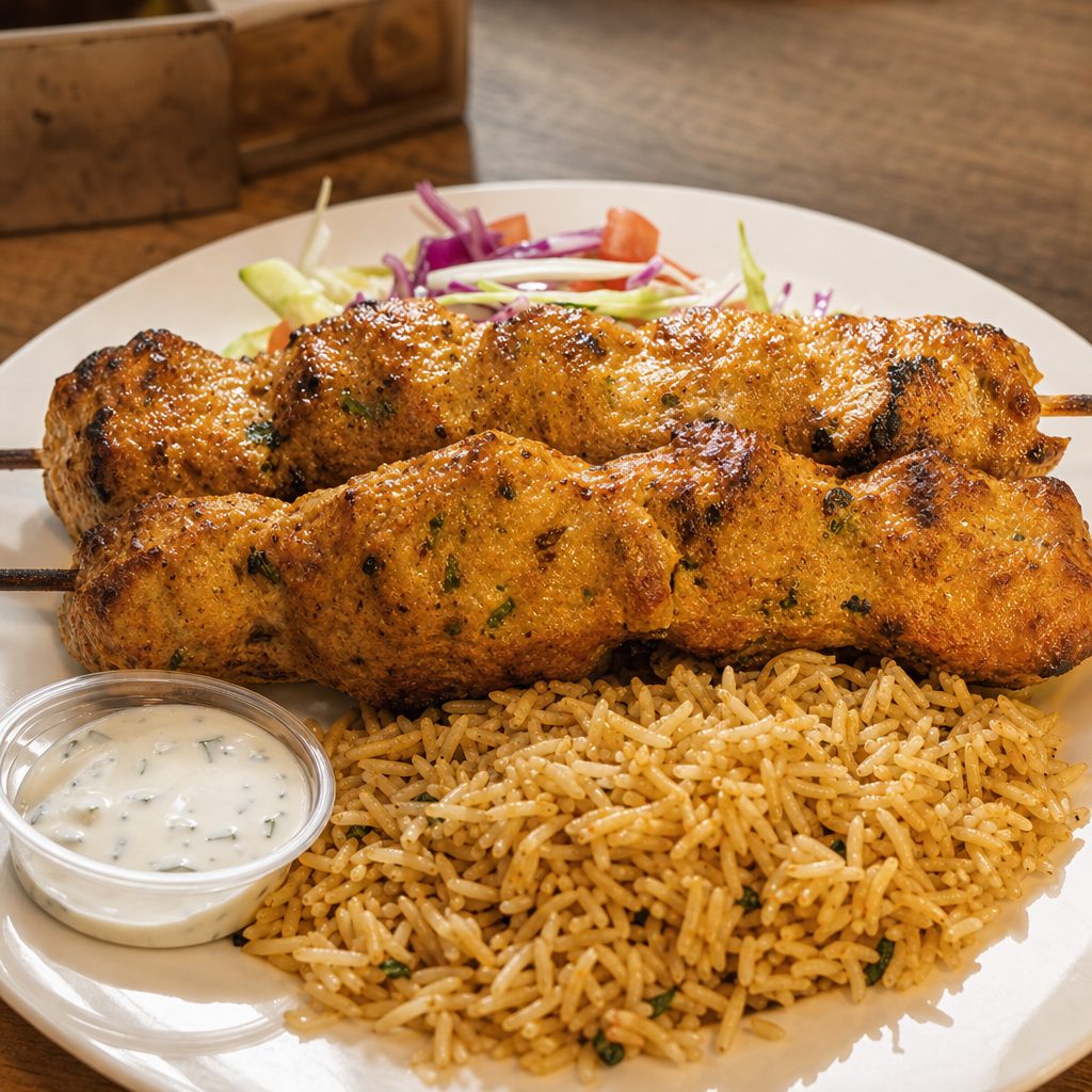 #17 Chicken Kofta (Kofta Kabob Only) 2 Skewers Each.